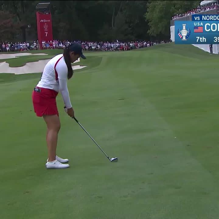 Just. Like. That. Allisen Corpuz with a chance for eagle 🦅