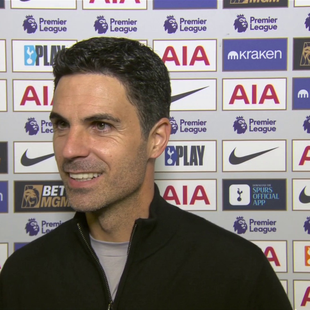 Safe to say, Mikel Arteta is a happy manager after the North London derby 🔴