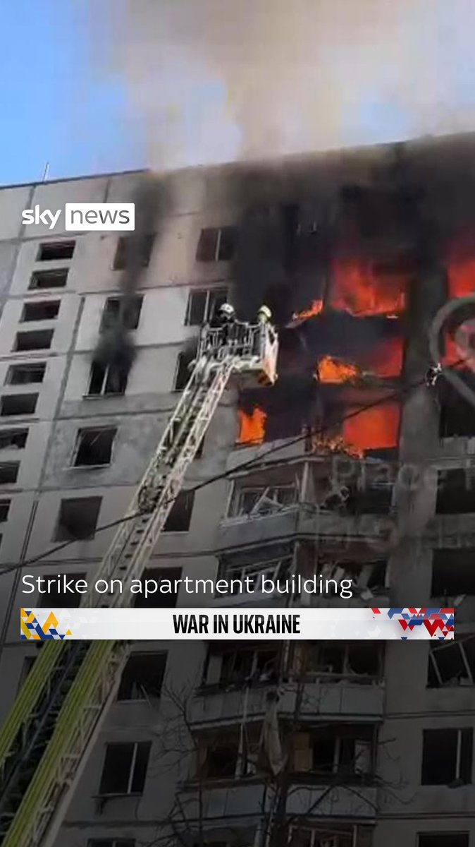 A Russian guided bomb air strike hit a residential building in Kharkiv injuring dozens of people, including children. Read more: