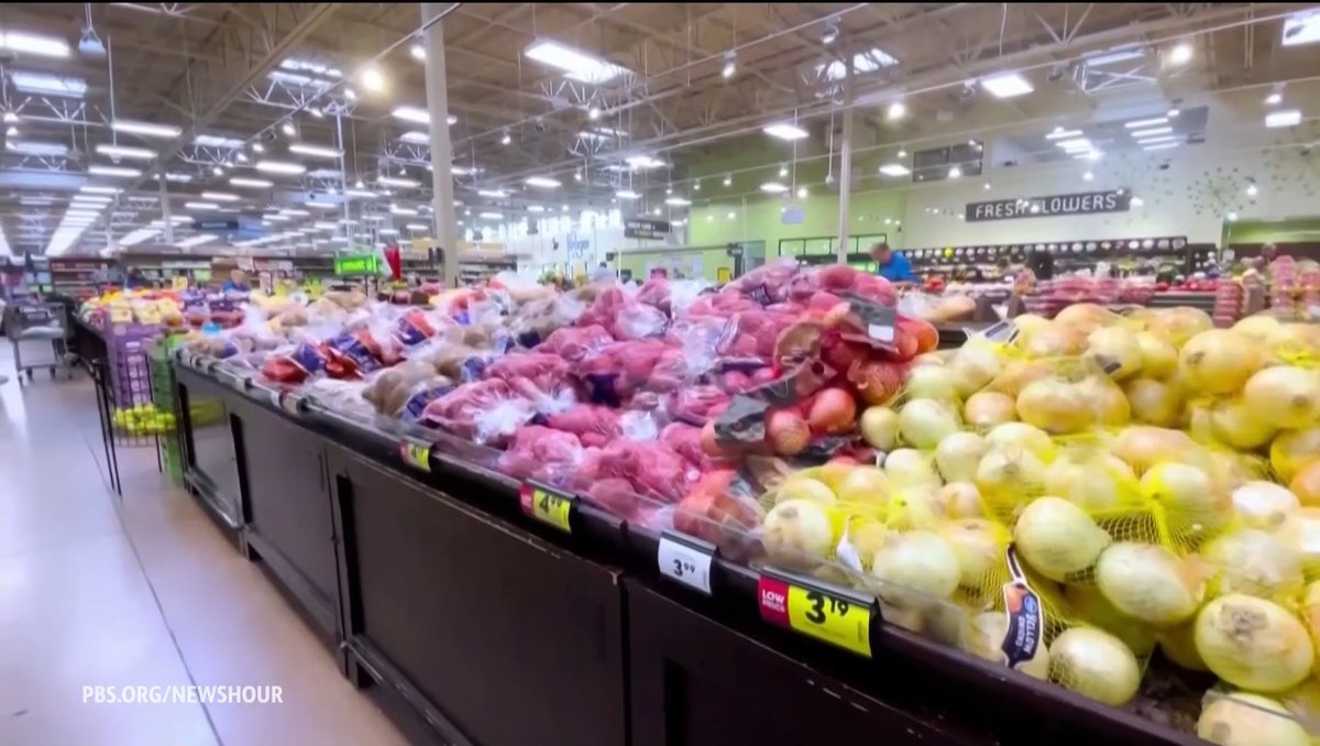 The potential union of parent companies Kroger and Albertsons could be the largest grocery store merger in U.S. history. However, the FTC filed a lawsuit earlier this year to stop the deal, arguing it would “eliminate competition.” Lisa Desjardins spoke with Jaclyn Peiser for more.