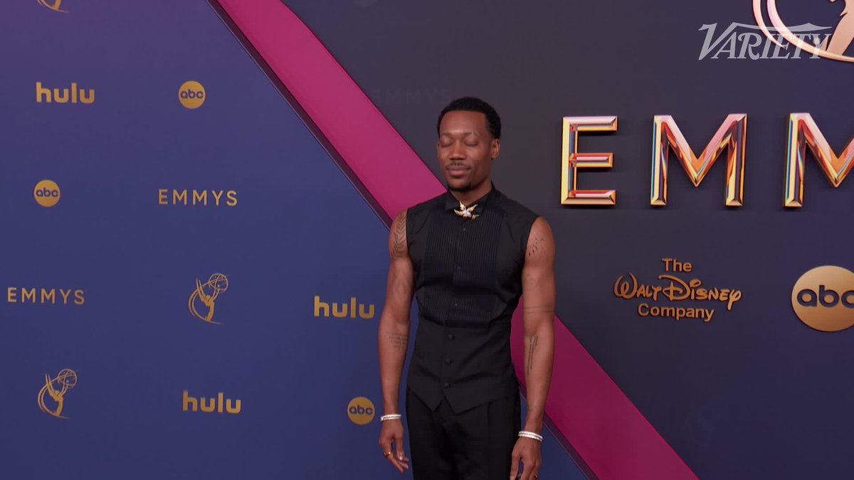 Tyler James Williams poses for photos at the #Emmys.