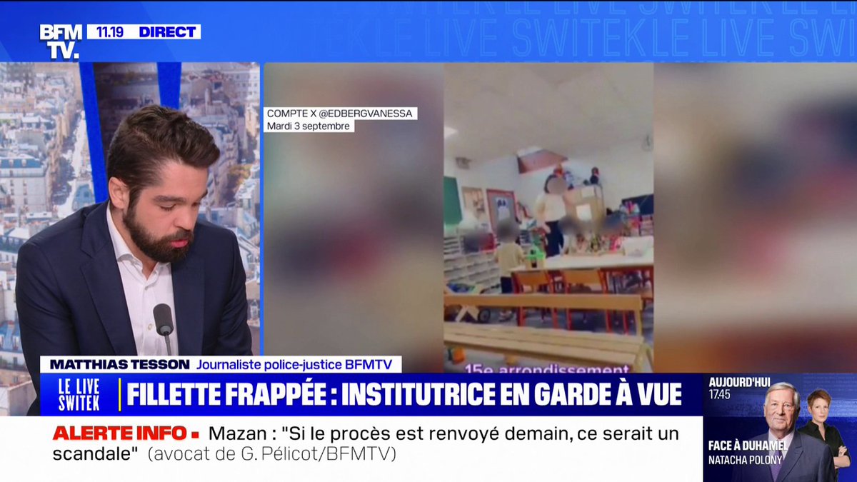 Élève de 3 ans frappée à Paris: l'enseignante placée en garde à vue depuis ce matin
