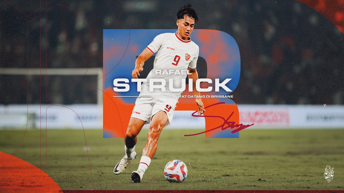 A closer look at our new number 7️⃣ 🔍 Selamat datang di Brisbane Roar, Rafael Struick 🇮🇩→