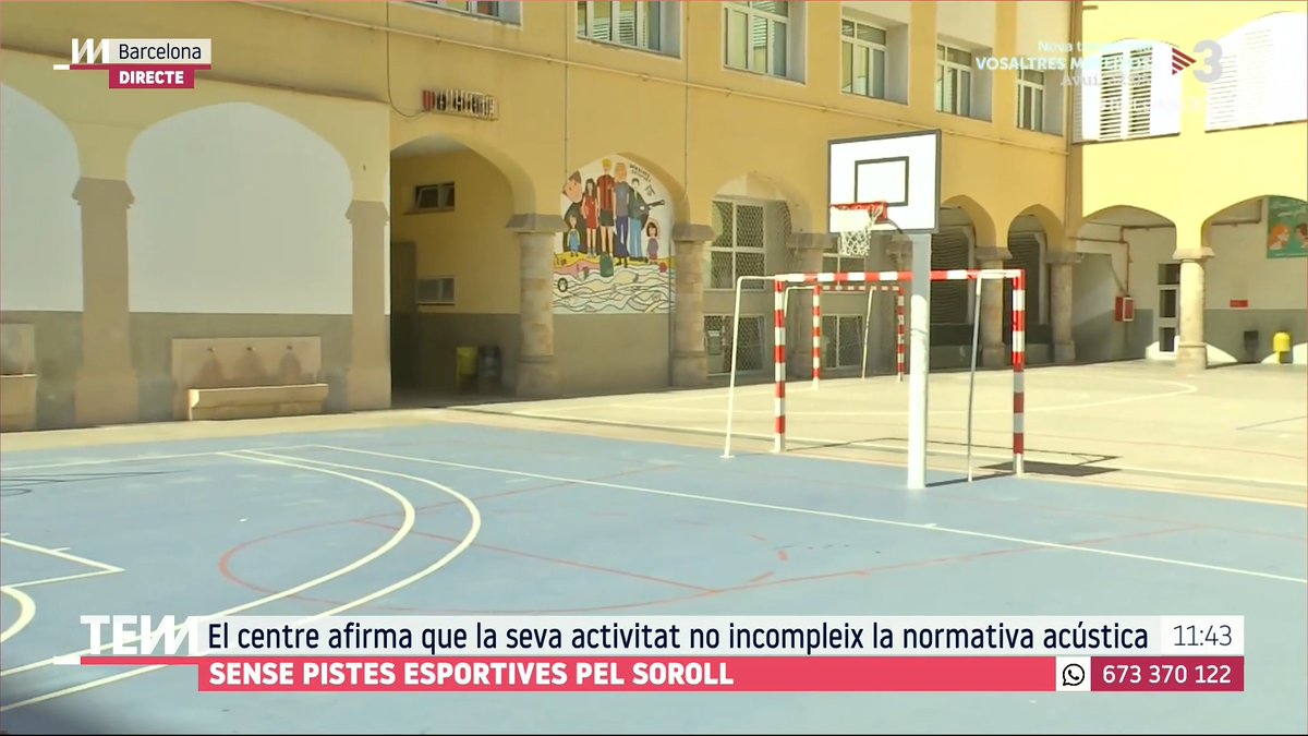 🔴 Una escola de l'Eixample de Barcelona comença el curs sense pistes esportives perquè l'Ajuntament les ha precintat per massa soroll #TotEsMou3Cat ▶