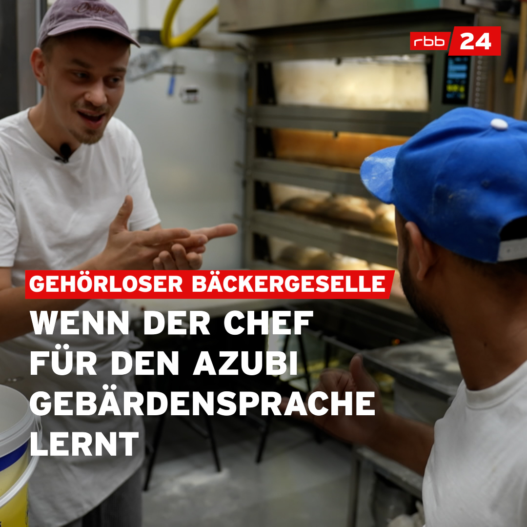 Es kommt nicht selten vor, dass man durch Kolleg:innen eine neue Sprache aufschnappt. Aber es ist wohl eher selten, dass es #Gebärdensprache ist. Dieser Bäckereibetrieb in Friedrichshain-Kreuzberg zeigt, wie Inklusion gehen kann. Und ist um eine Sprache reicher.
