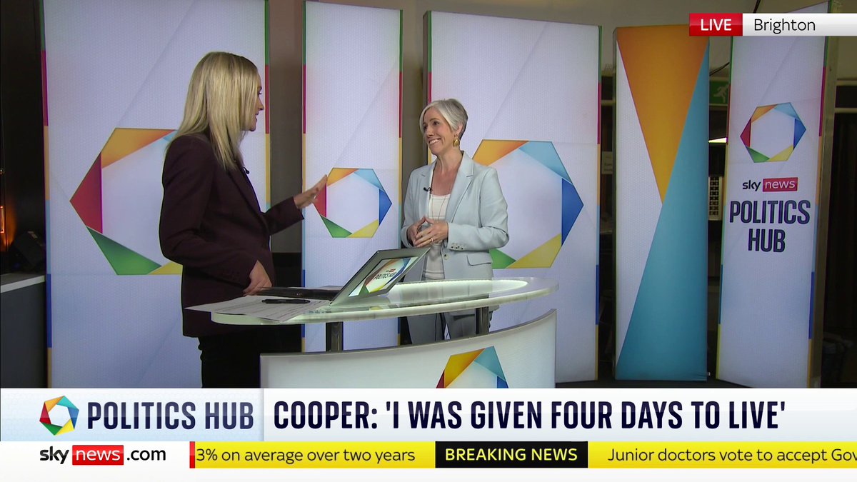 "I only had four days left to live." Deputy Leader of the Liberal Democrats Daisy Cooper MP 🔶 has spoken candidly to Sophy Ridge about why she chose to reveal her Crohn's diagnosis at the party conference. #PoliticsHub 📺 Sky 501