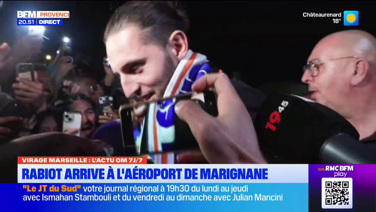Adrien Rabiot explique sa venue à l’OM : « Au début ça semblait un peu improbable mais en parlant beaucoup avec Medhi (Benatia) on en est arrivé là ! Le projet m’a parlé vraiment. Une ville qui vit pour le foot, ça donne envie de jouer et gagner. 💙🤍 »