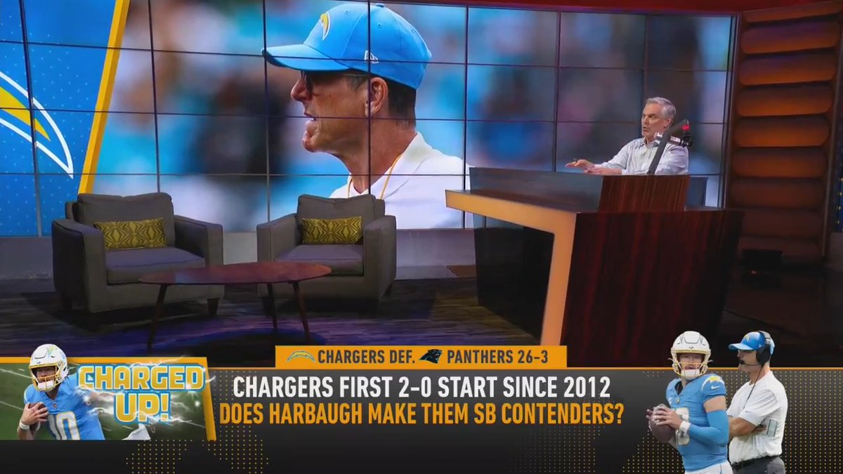 Jim Harbaugh has the Chargers 2-0 for first time since 2012: "A lot of what they have now are what the really good Super Bowl teams have." — @ColinCowherd