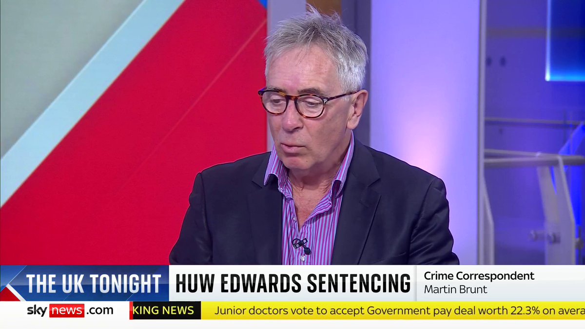 Sky News commentatorโs response to public outrage that vile BBC presenter Huw Edwards escaped prison; "A suspended prison sentence is still a pretty tough sentence."