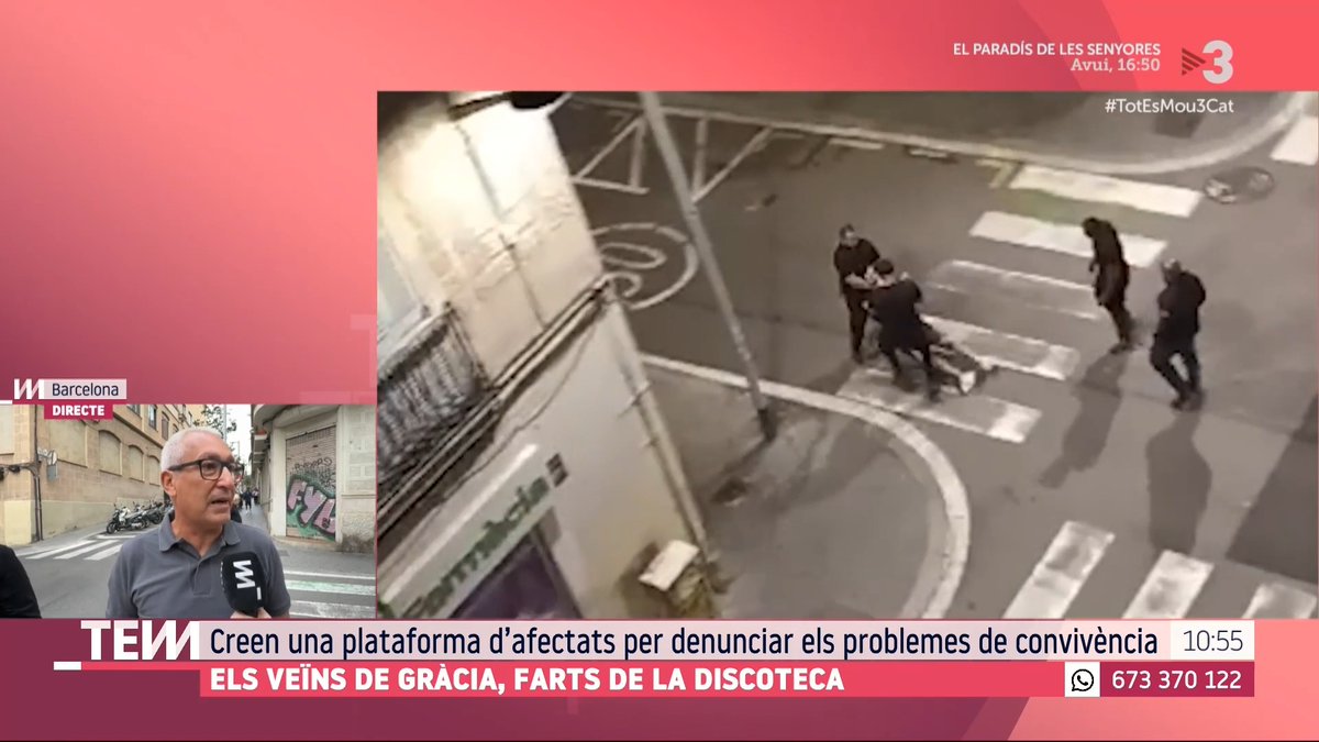 🔴 Veïns de Gràcia, farts de la discoteca “Va començar amb KGB, després Canela i ara es diu Draco, però el problema és el mateix. Els clients es barallen i generen un conflicte bestial. El nivell de violència és exagerat”, Oriol Hosta, plataforma veïns afectats #TotEsMou3Cat