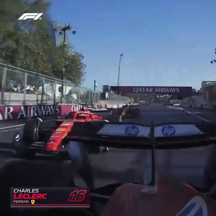 A frantic finish 😮 Onboard with Leclerc, Sainz, and Perez as they battle for podium places 👀 #F1 #AzerbaijanGP
