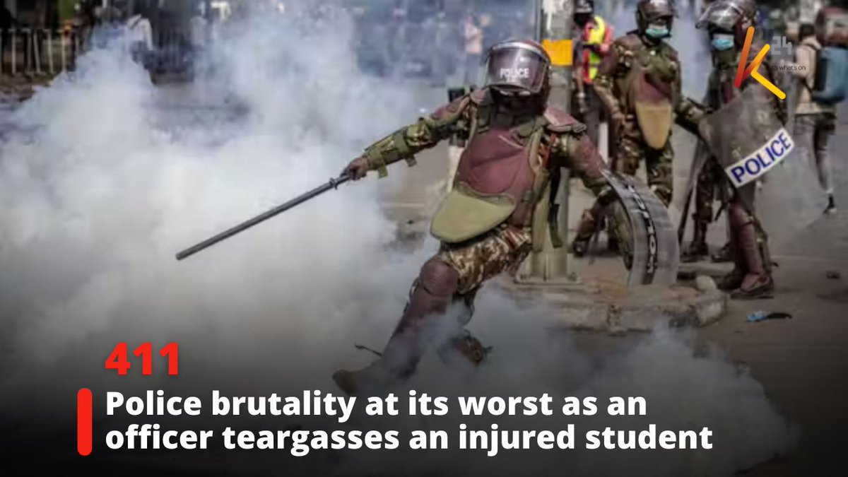 Police brutality at its worst as an officer teargasses an injured student
