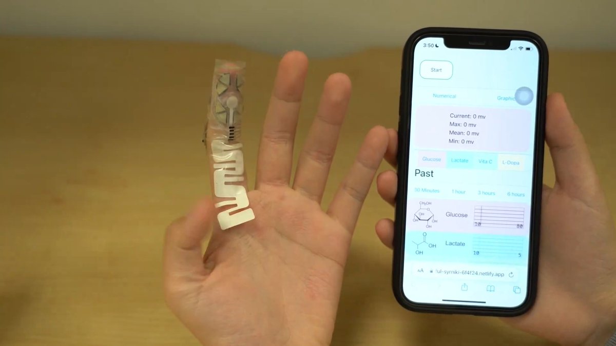 A paper in Nature Electronics presents a wearable microgrid powered solely by fingertip perspiration that can monitor metabolic biomarkers—including glucose, vitamin C, lactate and levodopa—over extended periods of time. 🔒