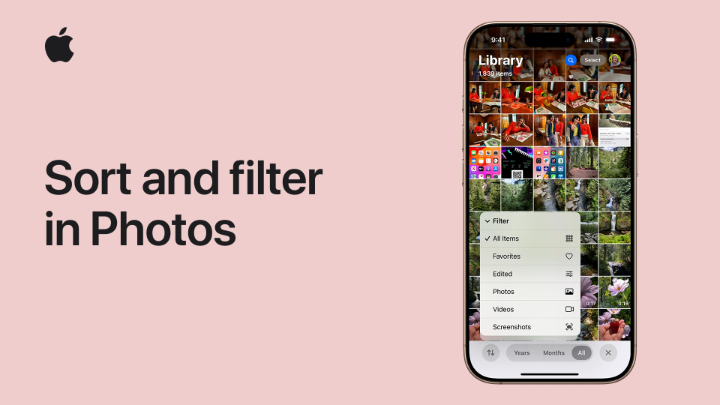 Use the Sort and Filter button in Photos in #iOS18 and #iPadOS18 to filter for just photos or videos, hide screenshots, or view your most recently added items. Here’s how.