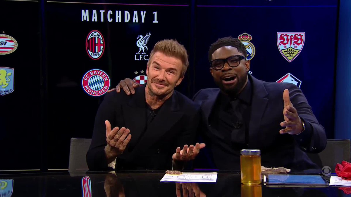 “He smells good, he looks good… His suit is fresh. What a guy!” 😍 Micah Richards is in AWE of the legend himself, David Beckham 😂🙌