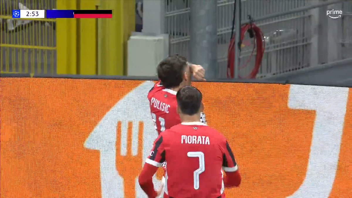 A dream start for Milan 🌟 Christian Pulisic sends the home crowd wild with a goal inside three minutes 🙌 #UCLonPrime