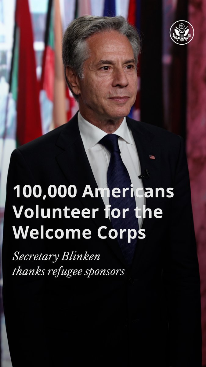 Since we launched Welcome Corps more than 100,000 Americans from communities in all 50 states have answered the call to help thousands of refugees become our new neighbors. To all the sponsors who have helped find them homes, enroll in schools, and pursue their dreams: Thank you.