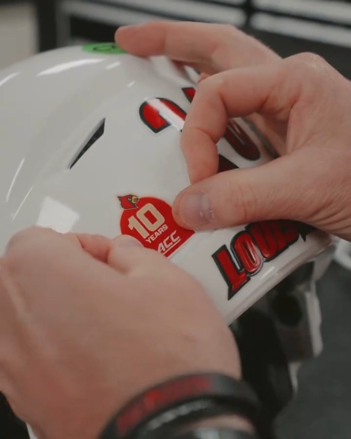 New addition to the helmet this weekend 👀 #GoCards