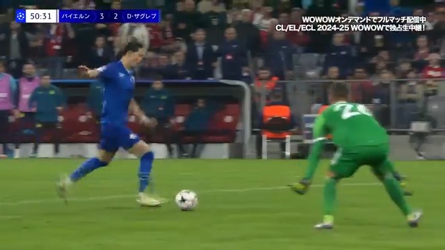 / 🇯🇵荻原拓也がバイエルン相手に #UCL デビュー戦で初ゴール!🔥 GKの股を抜く冷静なシュート🤭 \ 昨季にJリーグの浦和レッズからディナモ・ザグレブに期限付きで移籍 日本人選手としては11人目となる #UCL でのゴールを挙げた✨