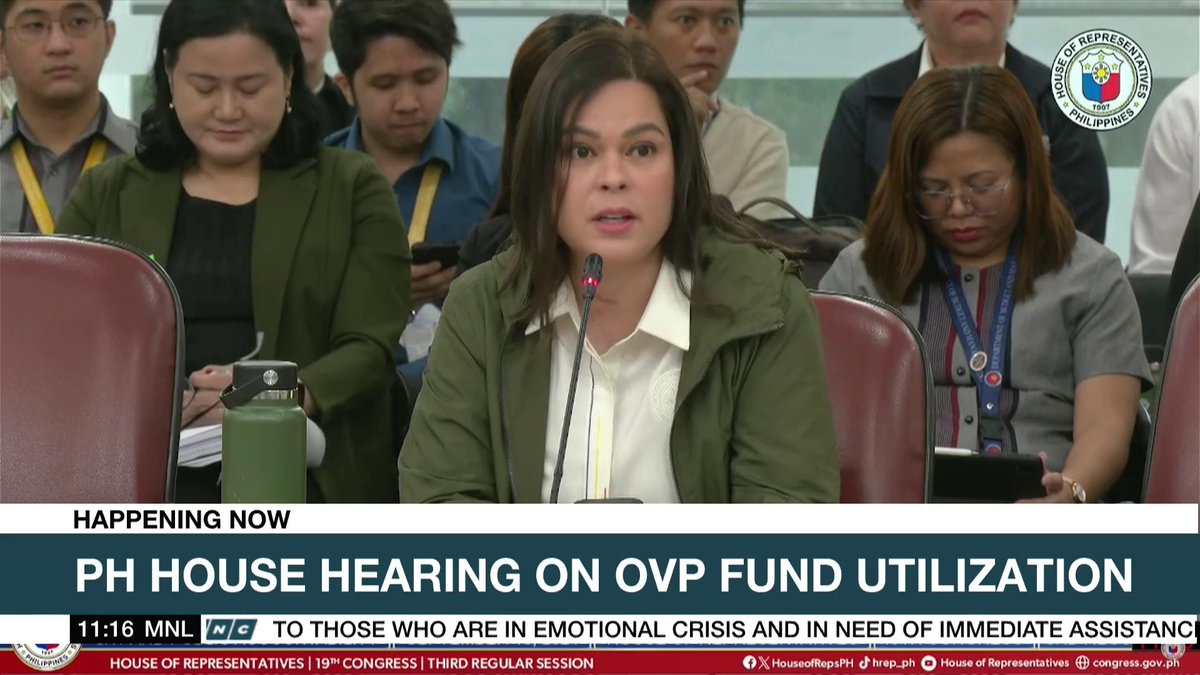 WATCH: Vice President Sara Duterte requests the termination of the House probe on the use of funds of her office, claiming that there is a "lack of any proposed legislation or any substantive matter for discussion." Duterte alleges that the inquiry is not focused on the OVP budget, but rather aimed at making a case for her impeachment.