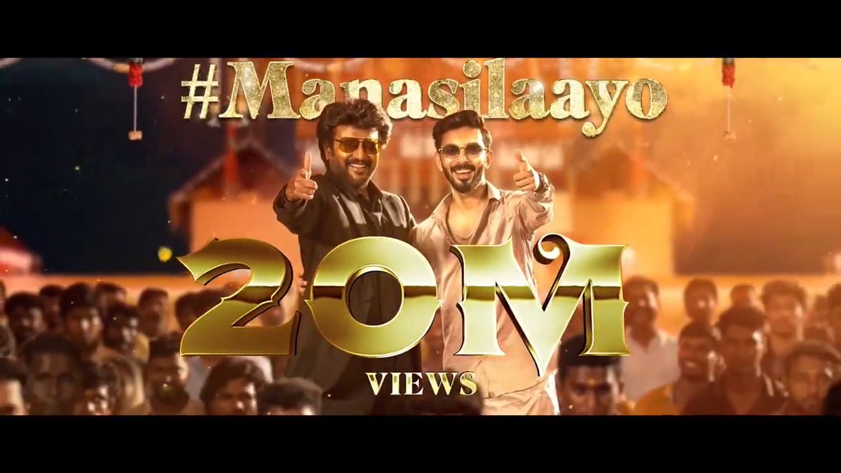 Unstoppable! 💥 #MANASILAAYO from VETTAIYAN 🕶️ lights up the charts with 2️⃣0️⃣ Million views on YouTube. 🤩 Turn up the volume and keep vibing. 🔊 ▶️ #Vettaiyan 🕶️ Releasing on 10th October in Tamil, Telugu, Hindi & Kannada! Rajinikanth Amitabh Bachchan Gnanavel Anirudh Ravichander Lyca Productions #Subaskaran GKM Tamil Kumaran #FahadhFaasil Rana Daggubati @ManjuWarrier4 Abhirami Ritika Singh Dushara S.R.Kathir ISC Kadhirr Philomin Raj #DineshMaster Sony Music South India RIAZ K AHMED V4U Media #வேட்டையன் 🕶️ #VettaiyanFromOct10