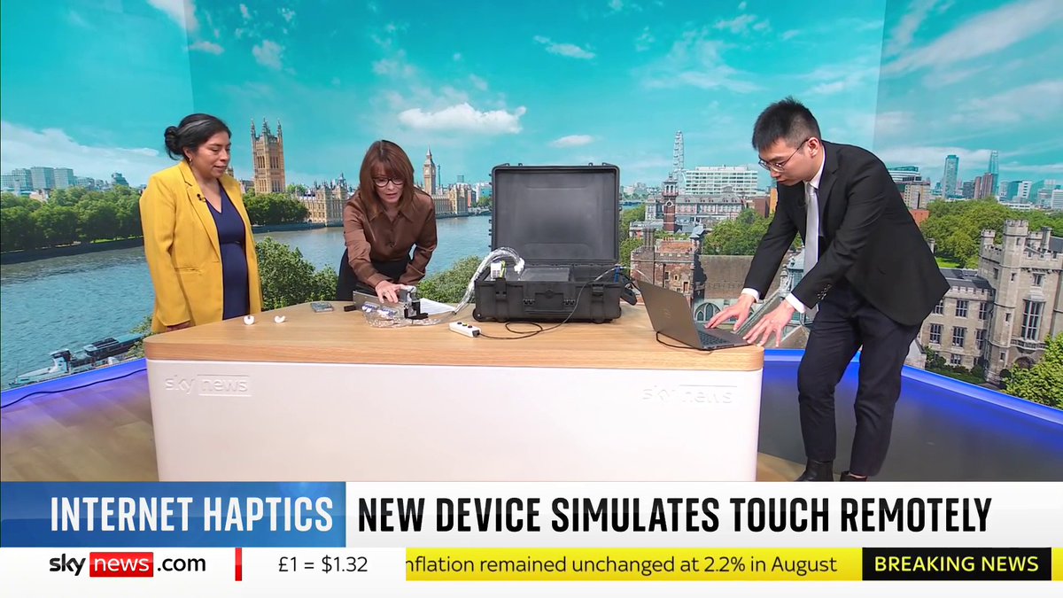 Ever wanted to touch a loved one’s hand during a call? Scientists at UCL have developed a device that closely mimics the sense of touch across the internet They show us how it works #KayBurley EB