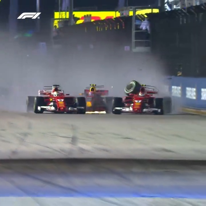 It's lights out and away we... oh 😱💥🫣 #F1 #SingaporeGP