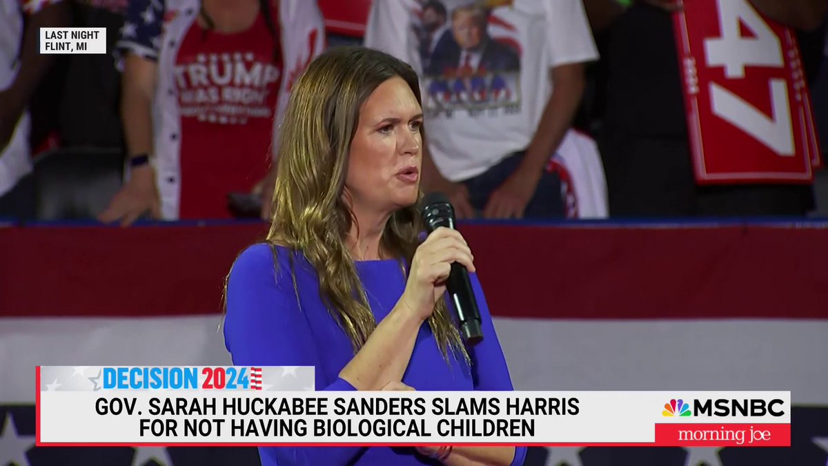 "It's so patently obvious that it's just to be hateful. They just do this to be hateful." — JoeNBC reacts to Gov. Huckabee Sanders slamming VP Harris for not having biological children