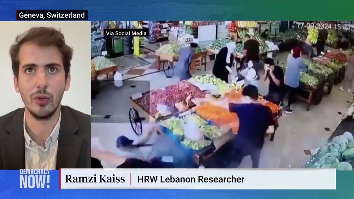 Human Rights Watch researcher Ramzi Kaiss / ุฑู
ุฒู ููุณ says the Israeli pager attack in Lebanon that killed at least 12 and injured thousands more was an "indiscriminate attack" and "unlawful under the laws of war."