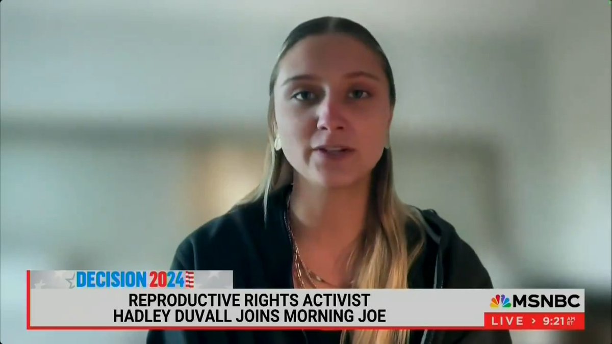 Hadley Duvall: I will ask people, 'Could you sit down with me one-on-one and listen to every detail of trauma that I had to experience for about ten years?' If you can't do that, you should not feel comfortable walking into a voting booth and voting for a man who has the audacity to tell me what to do with that trauma. Look at your daughters. Your mothers. Your sisters