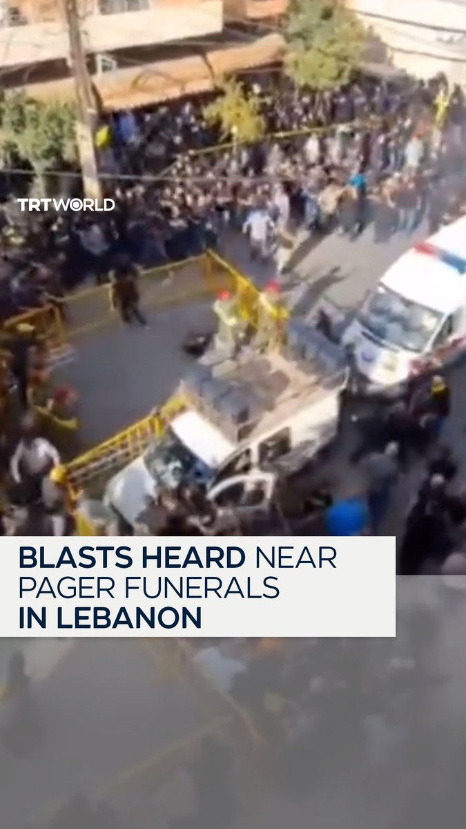 At least two blasts have been heard in Beirut's southern suburbs. The blasts came during the funeral processions following the deadly pager blasts across Lebanon on September 17