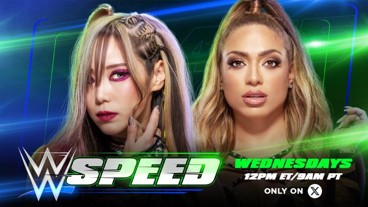 TODAY on #WWESpeed: Damage CTRL's Kairi Sane takes on Legado del Fantasama's @elektralopezwwe! Who will punch their ticket to the WWE Speed Semifinals? ๐
