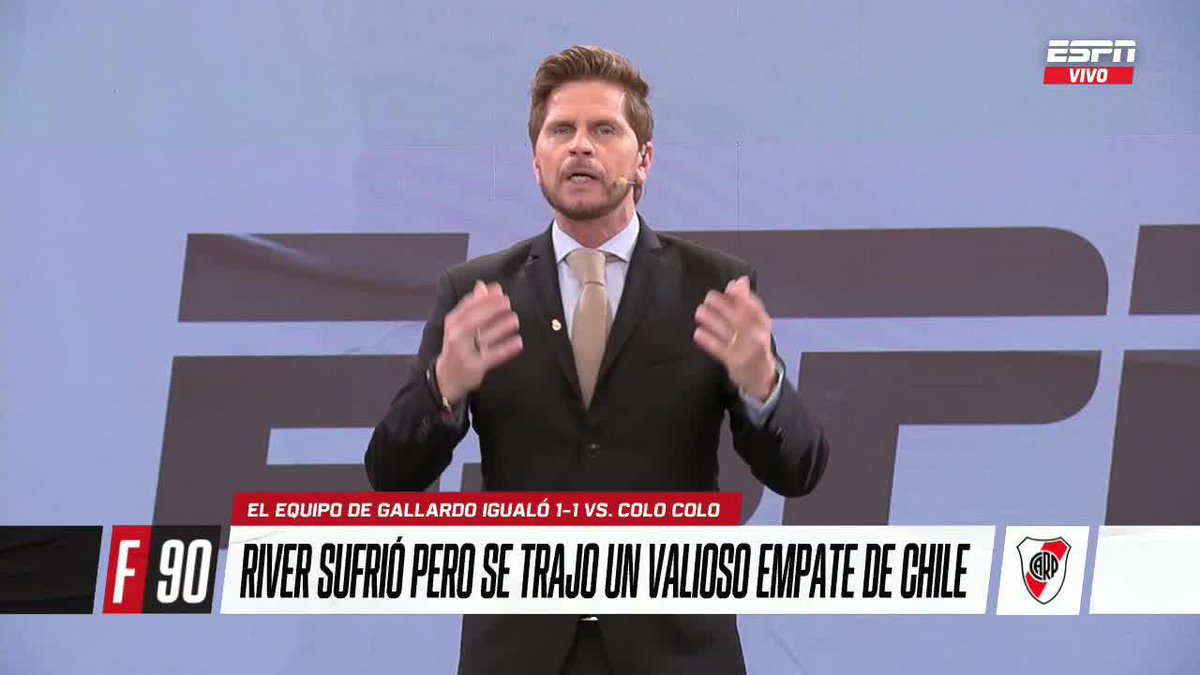 🗣️ "UNA COSA ES VER EL LEÓN DE LEJOS Y OTRA ES VERLO LLEGAR" No te pierdas la apertura del Sebastián Vignolo sobre el empate entre Colo Colo y River por la ida de la CONMEBOL #Libertadores. 📺 ¡No te pierdas #ESPNF90 en vivo por #DisneyPlus!