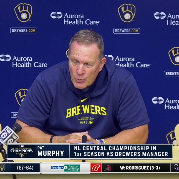 "No one in spring training would've said the Brewers will win the NL Central except maybe a few guys in that room." Tell 'em Murph!! #ThisIsMyCrew