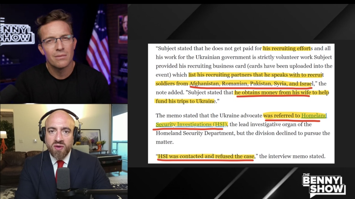 Since I won’t be able to put out the 4 hour research stream I did on Ryan Routh until next week when I’m home, here is a really precise 35 minute breakdown with relevant slides on screen I did on @BennyJohnson: