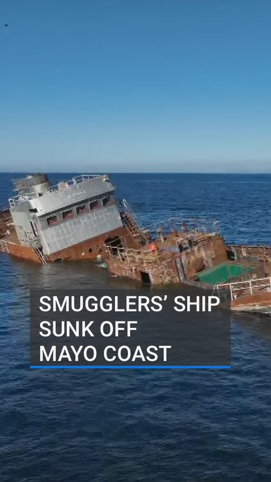 Watch the moment a smugglers’ ship seized by Revenue 10 years ago, was sunk in Killala Bay in North Mayo. The ship was dropped around 30 metres to become an artificial reef, the first of its kind in Ireland.
