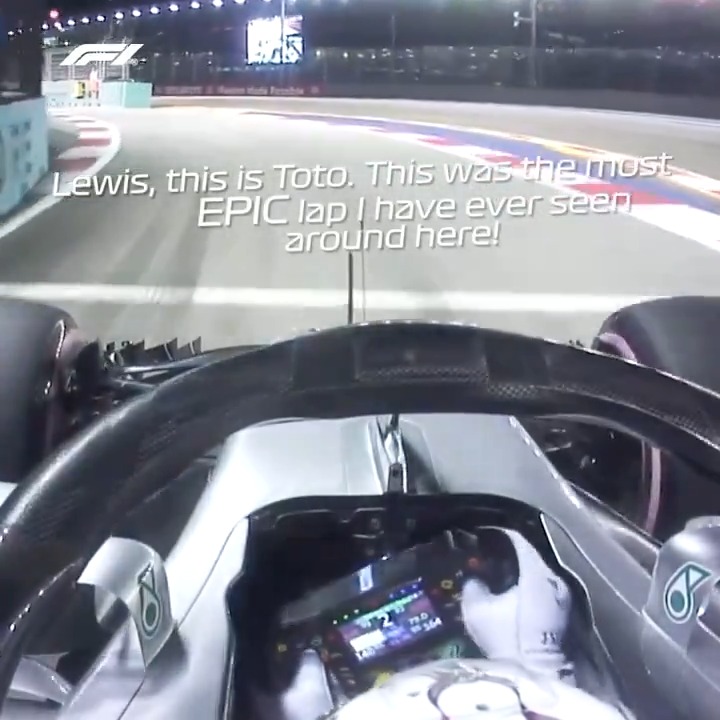 What a lap by Lewis 💪 And what a reaction from Toto! 😃 #F1 #SingaporeGP Mercedes-AMG PETRONAS F1 Team