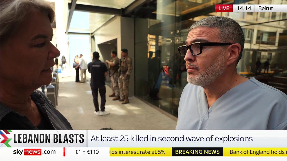 'Almost all of the victims will end up with some permanent disabilities'. Surgeon Dr Ghassan Abu Sitta tells Alex Crawford of the "catastrophic" injuries he has seen at a hospital in Beirut following the blasts. 📺 Sky 501, Virgin 602, YouTube