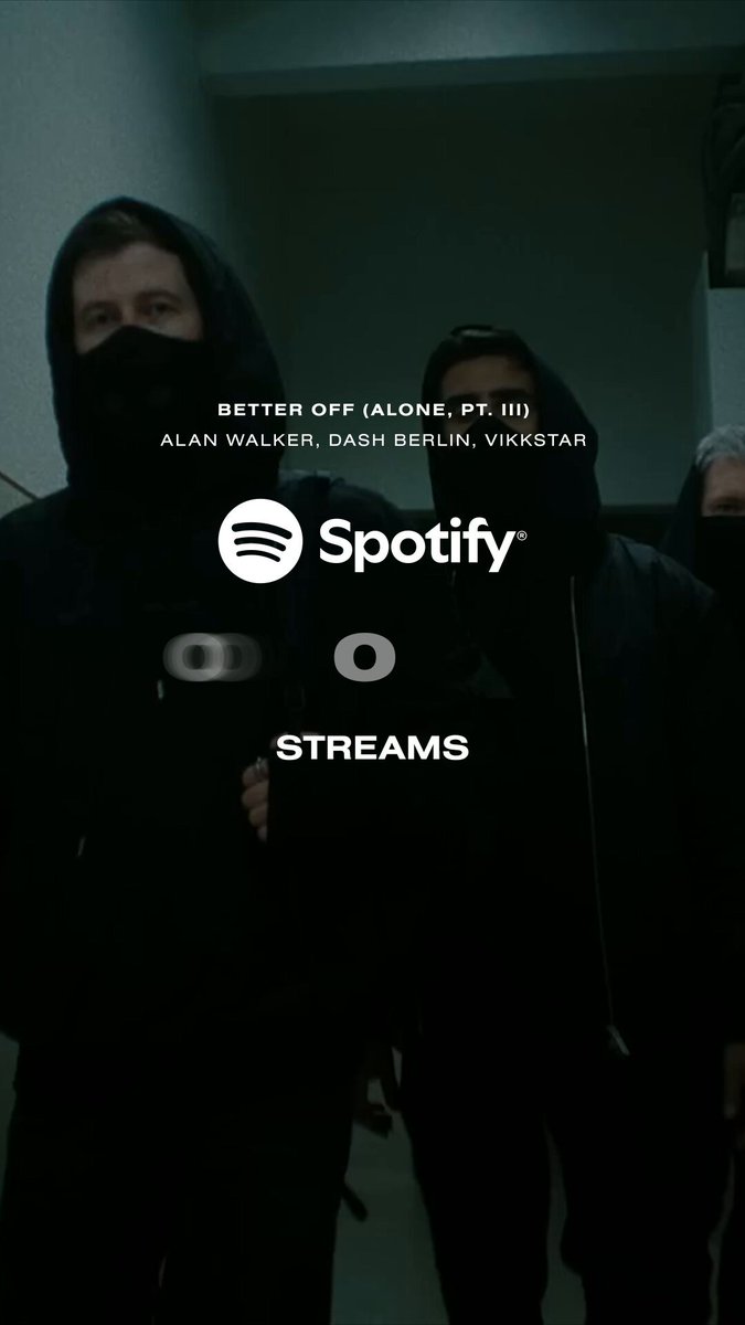 100,000,000 streams on Better Off Alone 🎉 Was an amazing experience collaborating with Alan Walker &amp; Dash Berlin on this one. I got to start an exciting new chapter &amp; learn so much from them. Time to see what comes next!