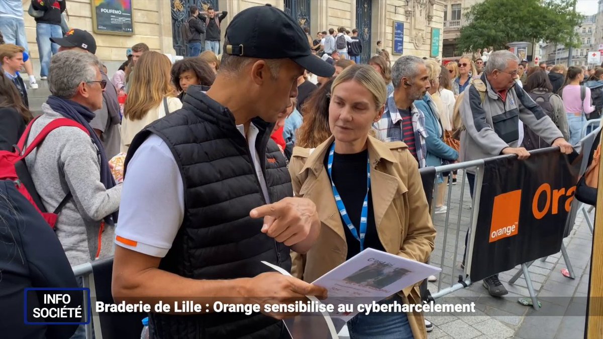 🤩 Merci Wéo, la télé Hauts-de-France pour ce reportage en immersion sur notre stand Orange lors de la #BraderieDeLille Avec ce focus spécial sur notre programme de sensibilisation au cyberharcèlement dédié aux jeunes 👩💻 Retrouvez Wéo sur : 📺