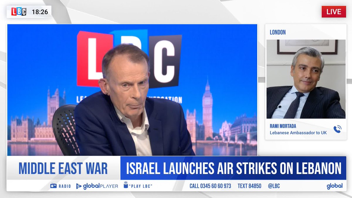 "What Lebanon witnessed was a war crime." Lebanon's ambassador to the UK Rami Mortada reacts to the recent 'escalatory attacks', telling Andrew Marr that 'Israel are trying to sabotage ceasefire negotiations'.