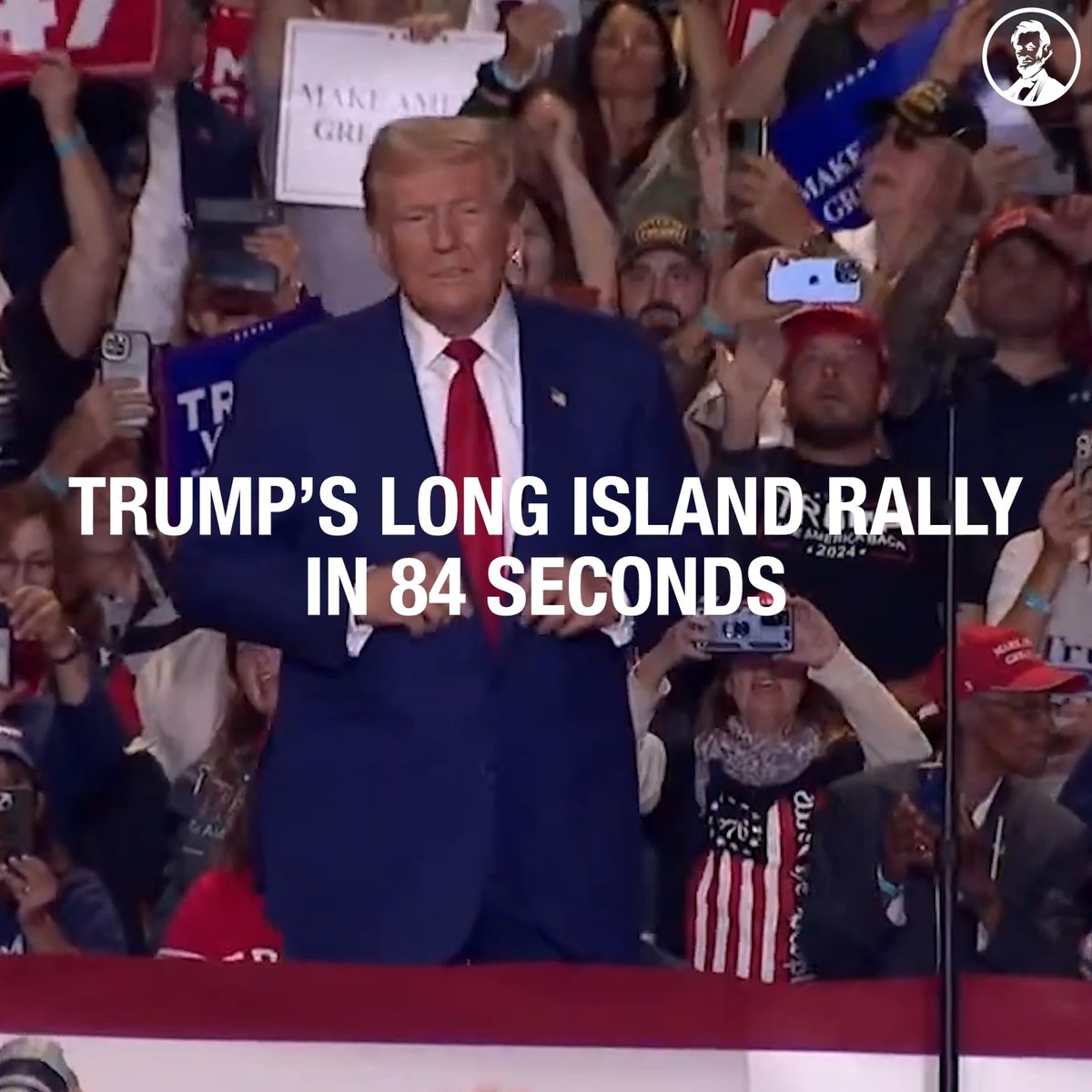Trump's (insufferable) Long Island rally in 84 seconds.