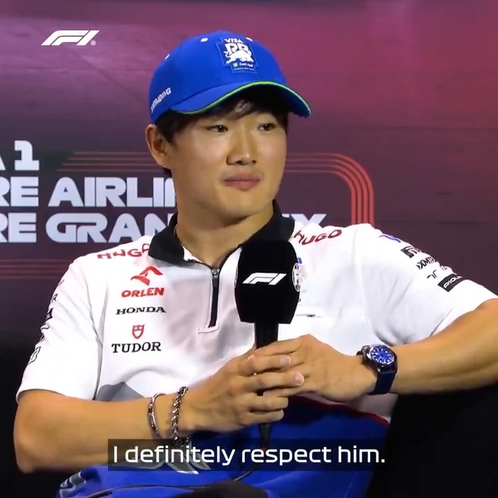 Big respect to Daniel Ricciardo from Yuki 👊 #F1 #SingaporeGP