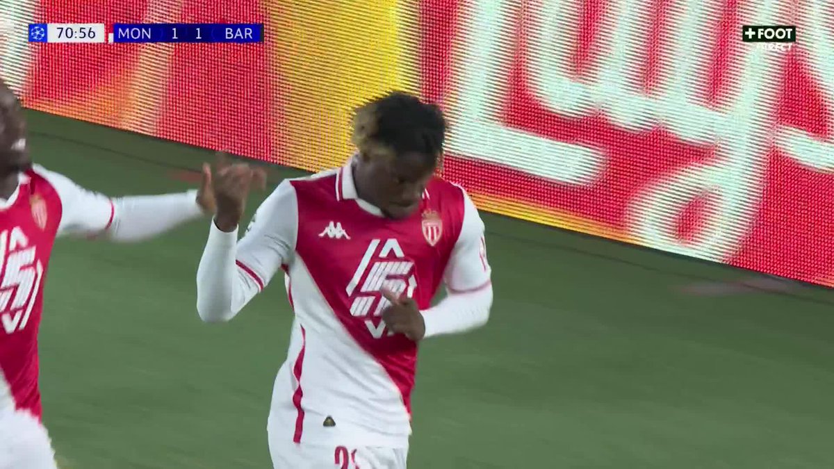 𝗜𝗟𝗘𝗡𝗜𝗞𝗛𝗘𝗡𝗔𝗔𝗔𝗔𝗔𝗔𝗔𝗔 🇲🇨🇲🇨🇲🇨 18 ans. Premier but avec Monaco. L’ASM est devant face à Barcelone. 🤩 PLUS JEUNE BUTEUR DE L’HISTOIRE DE MONACO DEVANT KYLIAN MBAPPÉ. 💎 🎥 CANAL+ Foot