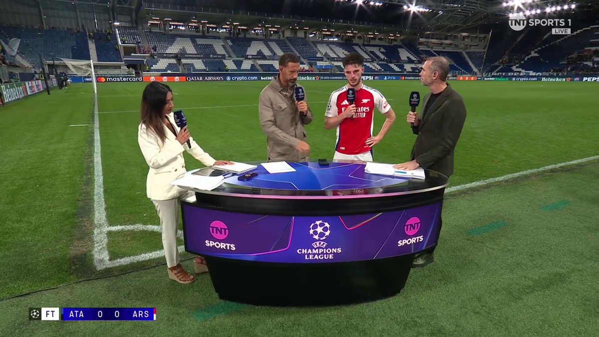 🎥🎙️ Declan Rice’s post-match interview after the Atalanta clash: “It’s why I signed for Arsenal. I could see the ambitions, the trajectory of the club, the way it was going.” 🤩