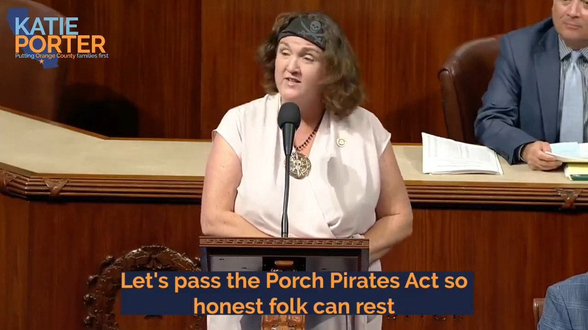 Last year, porch pirates stole over 115 million packages worth $9 billion. I took to the House floor to share my support for the Porch Pirates Act—a bill to stop these scallywags from stealing Americans' loot. #TalkLikeAPirateDay