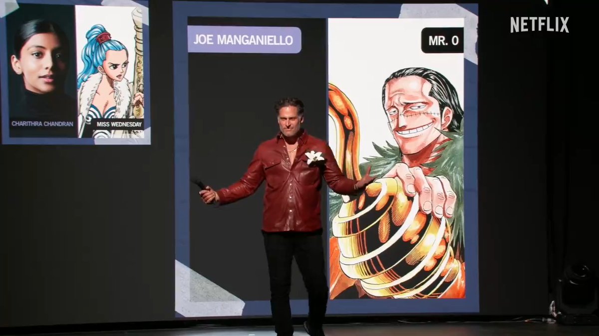 Joe Manganiello's official coronation as Mr. 0 by One Piece showrunner Matt Owens at #GeekedWeek! “To be trusted with one of the greatest characters ever… I’ve been waiting for this my entire career.”