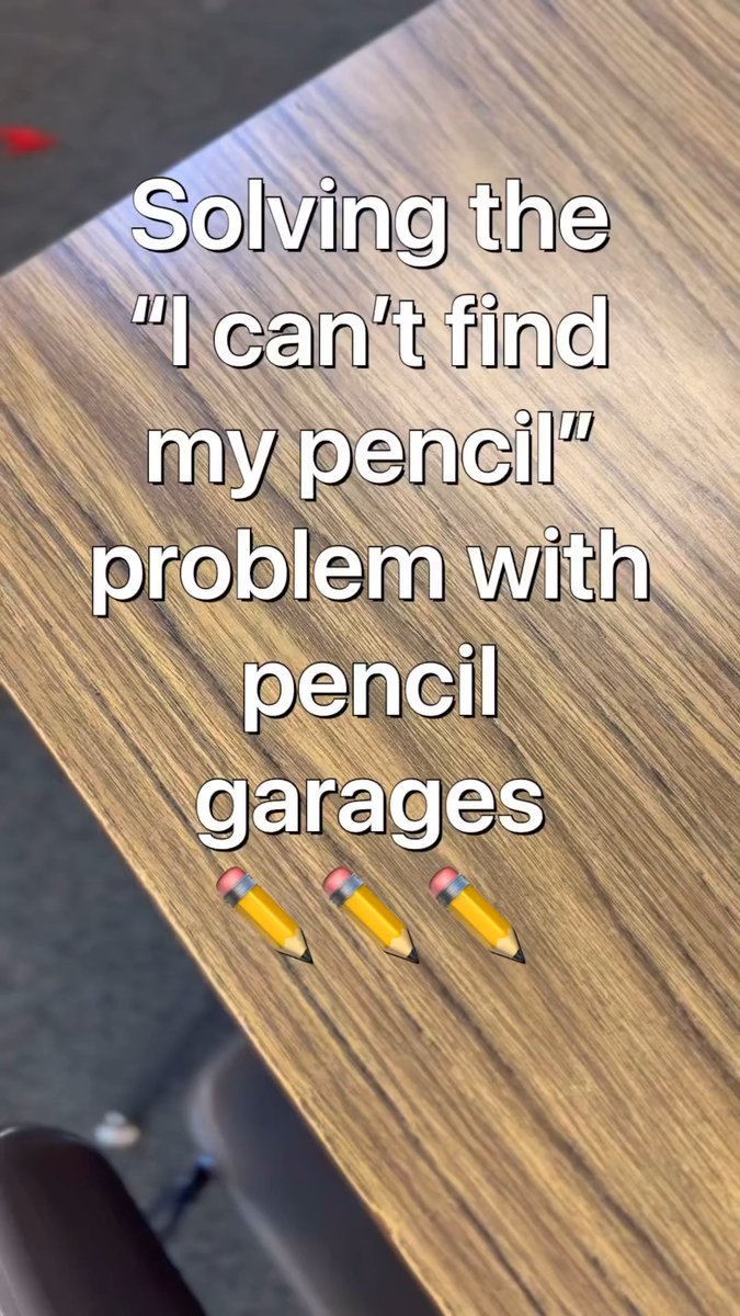 From mrsbrownteaches1st on IG: “Pencil garages ✏️ One of my favorite little hacks! We make sure our pencils are always ‘parked’ so finding a pencil is rarely an issue.”