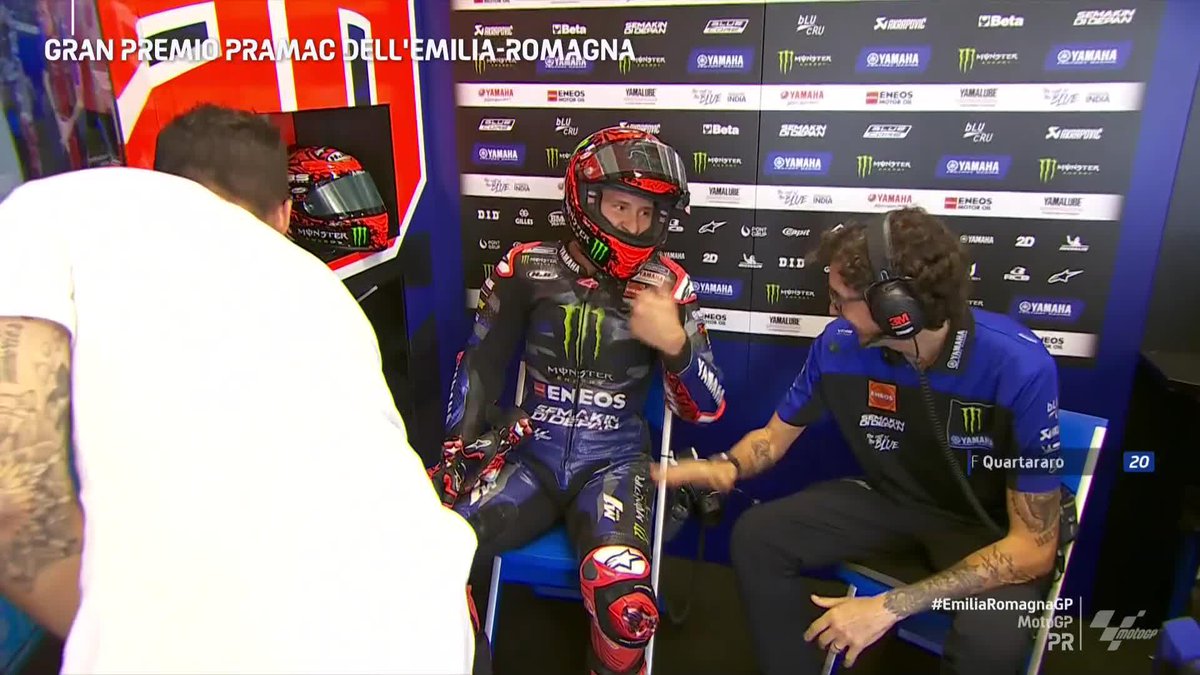 Shoutout fabio quartararo! 😈 That's a fantastic job from the Frenchman and Yamaha! 🔥 #EmiliaRomagnaGP 🏁