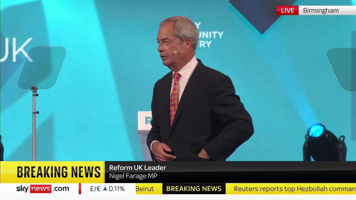 BREAKING: Nigel Farage has started his speech to the Reform Party conference with a jab at Sir Keir Starmer after Sky's Westminster accounts revealed the PM received gifts and freebies totalling more than £100,000. 📺 Sky 501